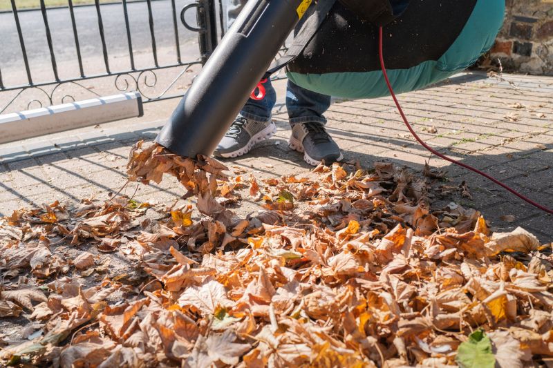 Leaf Vacuuming Equipment in Use